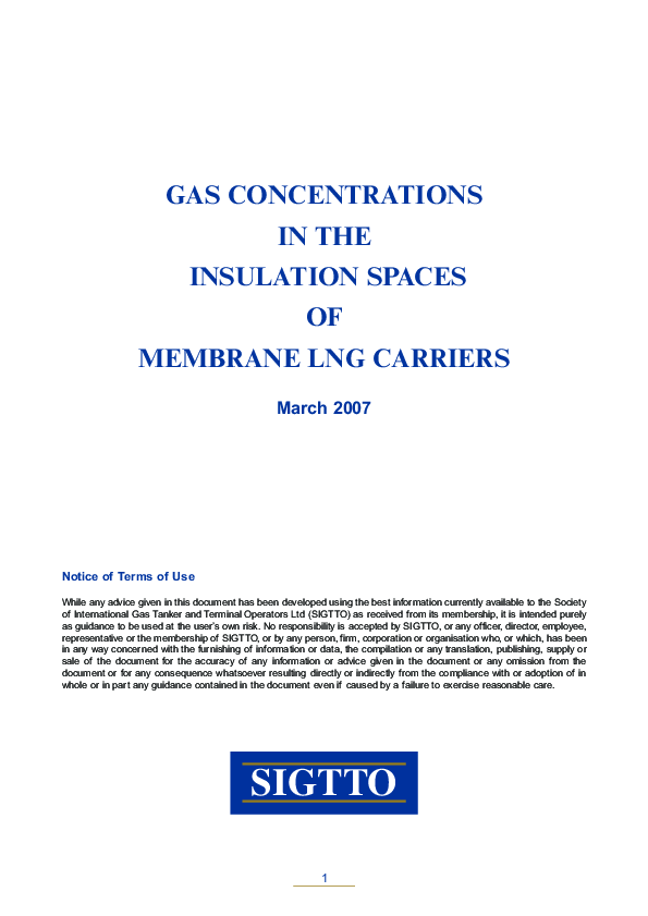 Gas Concentrations in the Insulation Spaces of Membrane LNG Carriers