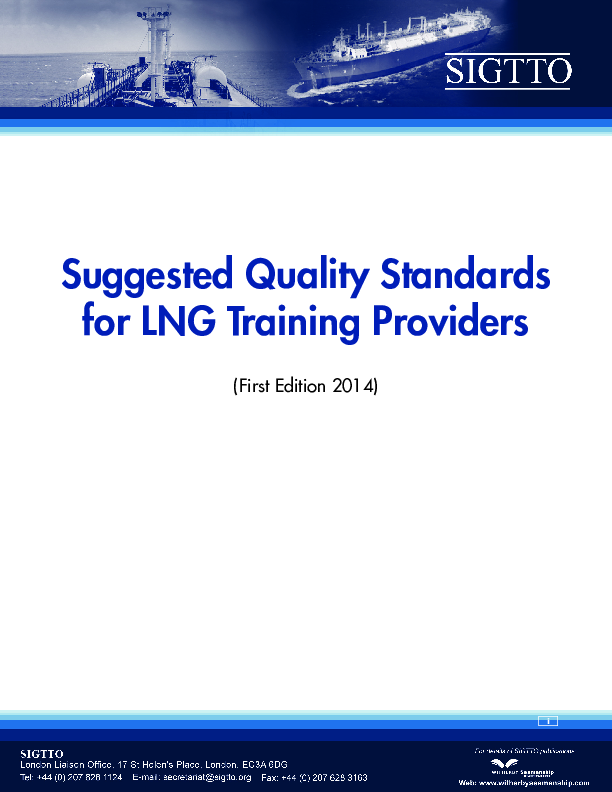 Suggested Quality Standards for LNG Training Providers