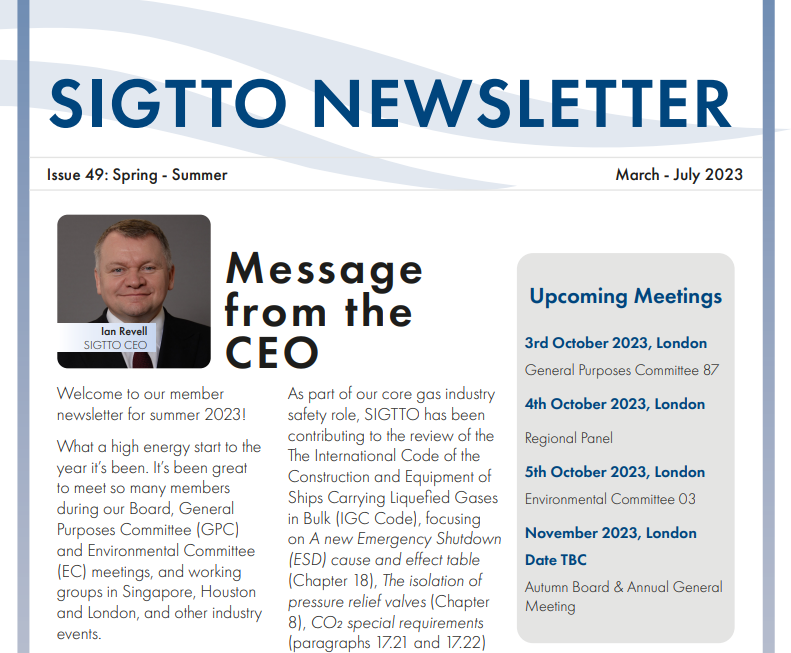 SIGTTO Spring - Summer Newsletter 2023