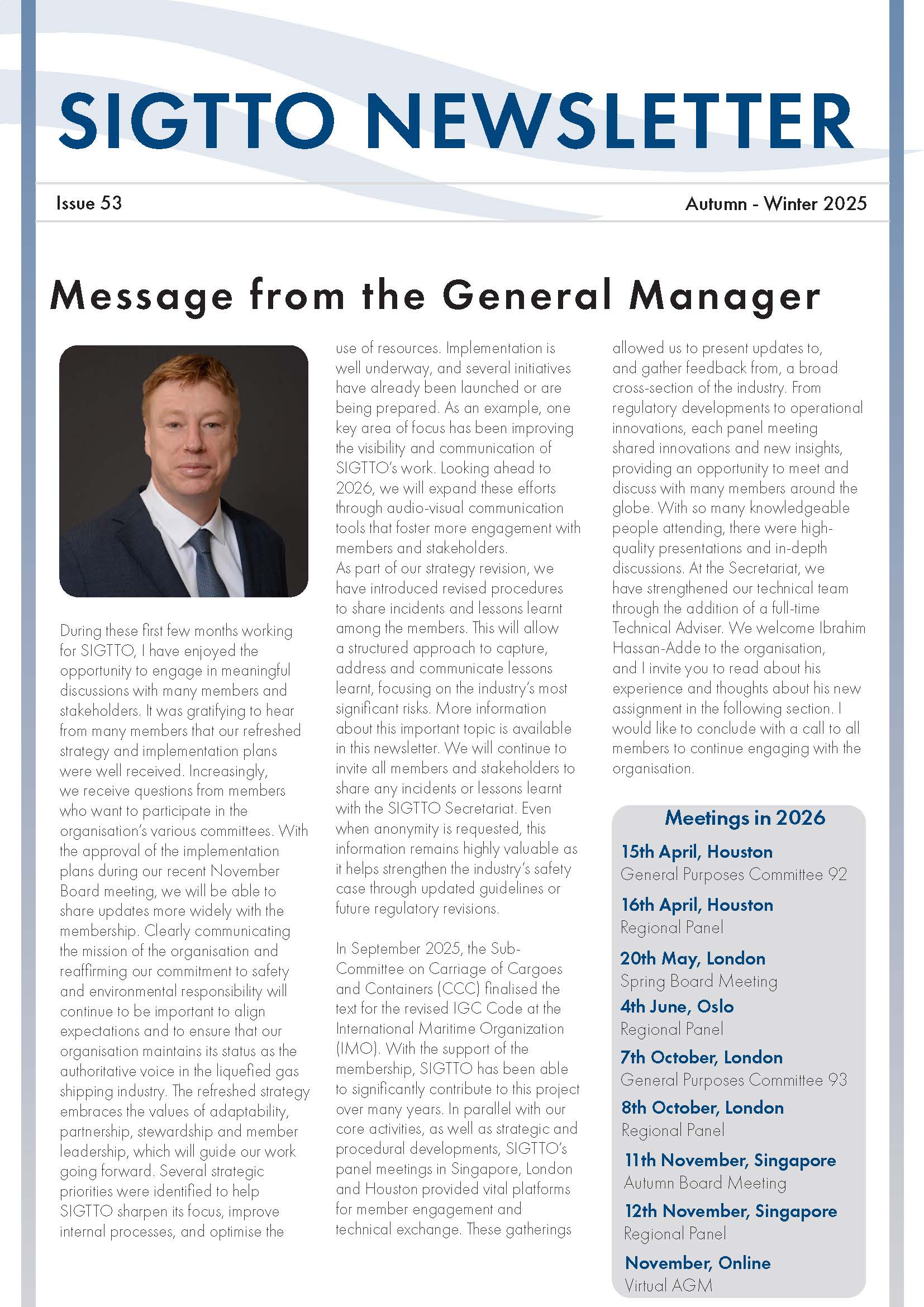 Article image for SIGTTO Autumn Winter Newsletter - Issue 53